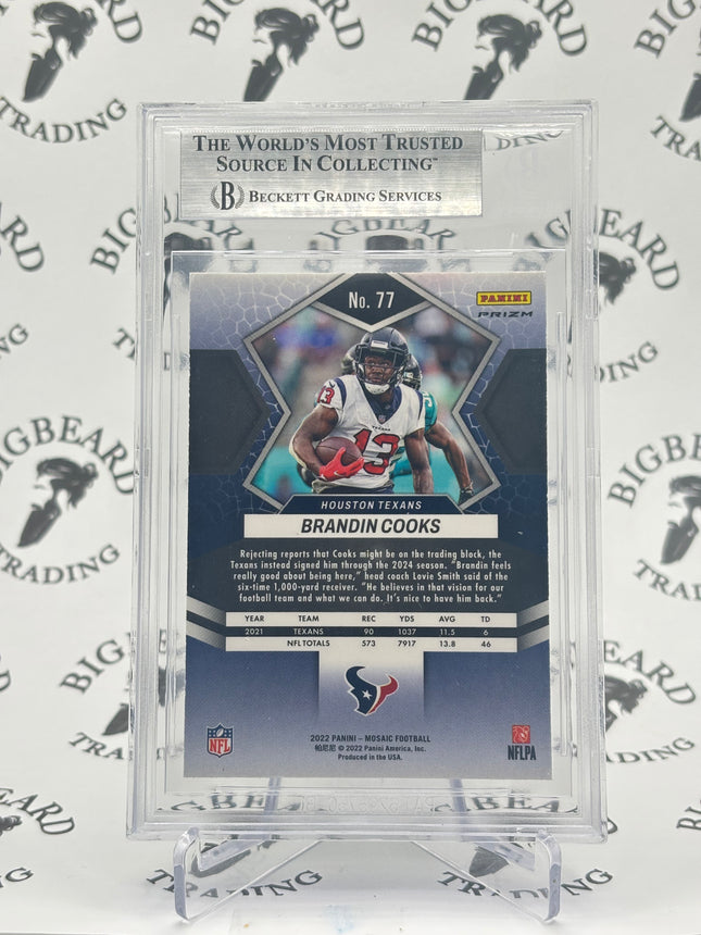 2021 Panini NFL Mosaic Genesis Prizm Brandon Cooks BGS 8.5