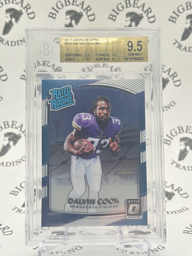 2017 Donruss Optic Rated Rookie Dalvin Cook Prizm #193 RC BGS 9.5