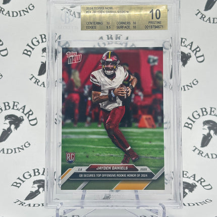 2025 Topps NOW JAYDEN DANIELS ROOKIE OF THE YEAR Card #24 BGS 10 Prestine