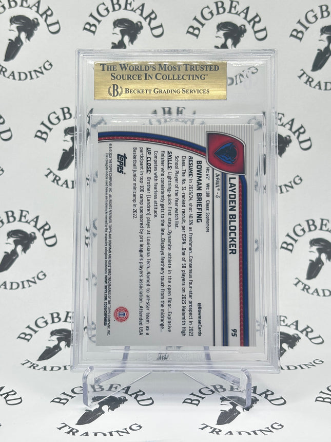 2024-25 Bowman U Chrome #95 Layden Blocker Team Logo Variations BGS 10