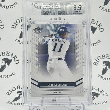 2018 SHOHEI OHTANI LEAF DRAFT ROOKIE CARD BGS 8.5