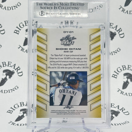 2018 SHOHEI OHTANI LEAF DRAFT ROOKIE CARD BGS 8.5
