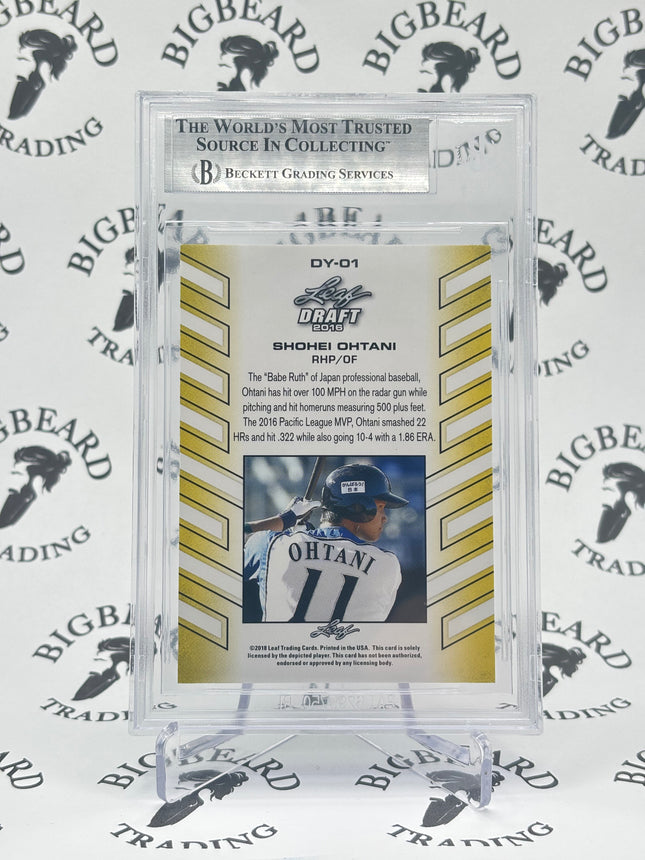 2018 SHOHEI OHTANI LEAF DRAFT ROOKIE CARD BGS 8.5