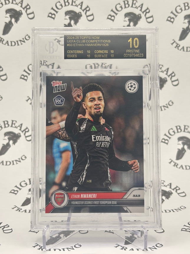 2024-25 Topps Now UEFA CC #93 Ethan Nwaneri BCG 10 Prestine Black Label