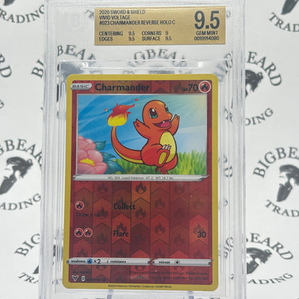 2020 Pokemon #023/185 Charmander Reverse Cosmos Holo English BGS 9.5