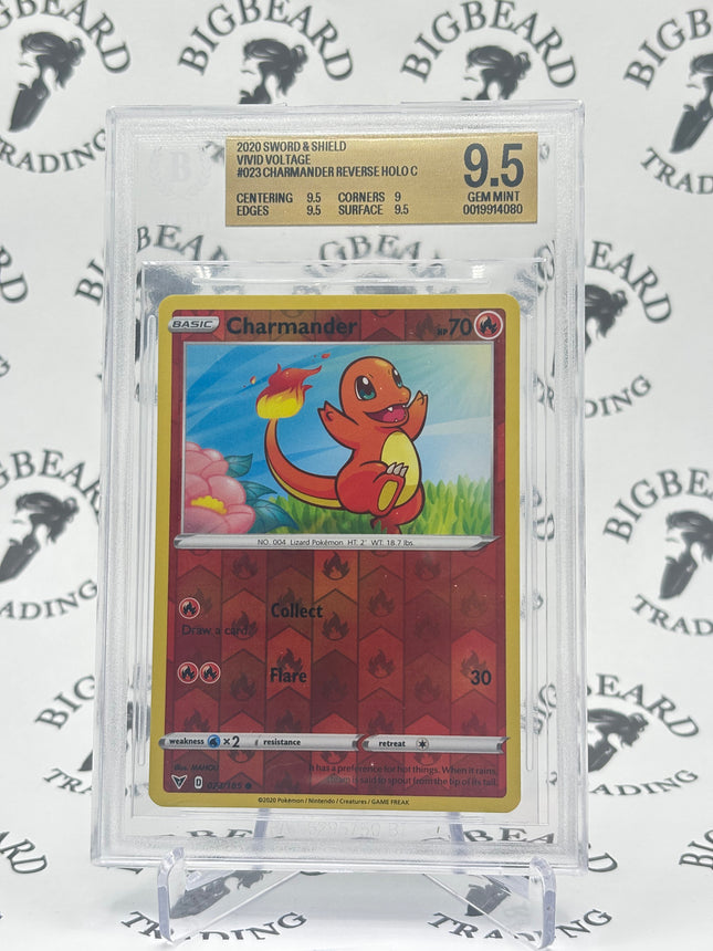 2020 Pokemon #023/185 Charmander Reverse Cosmos Holo English BGS 9.5