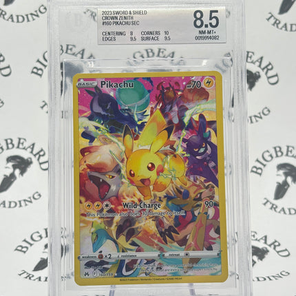 2023 Pokemon Sword and Shield #160/159 Crown Zenith Pikachu BGS 8.5