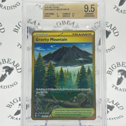 2024 Pokemon TCG Scarlet & Violet Surging Sparks #250 Gravity Mountain HR BGS 9.5