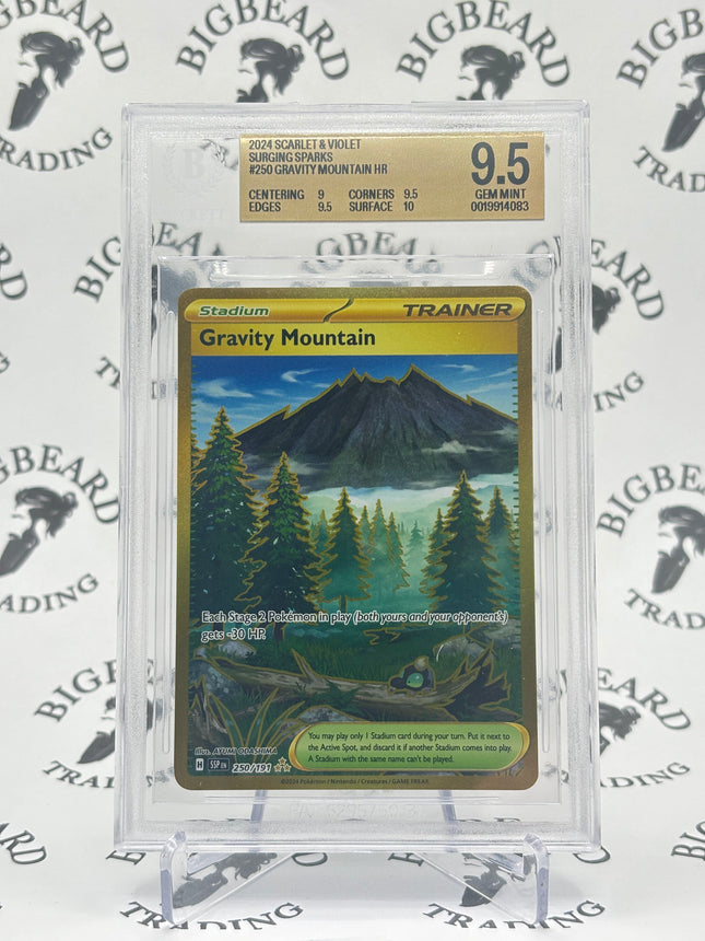 2024 Pokemon TCG Scarlet & Violet Surging Sparks #250 Gravity Mountain HR BGS 9.5