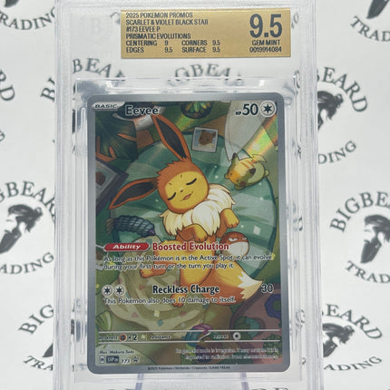 2025 Pokemon SVP Prismatic Evolutions ETB #173 Eevee Holo BGS 9.5