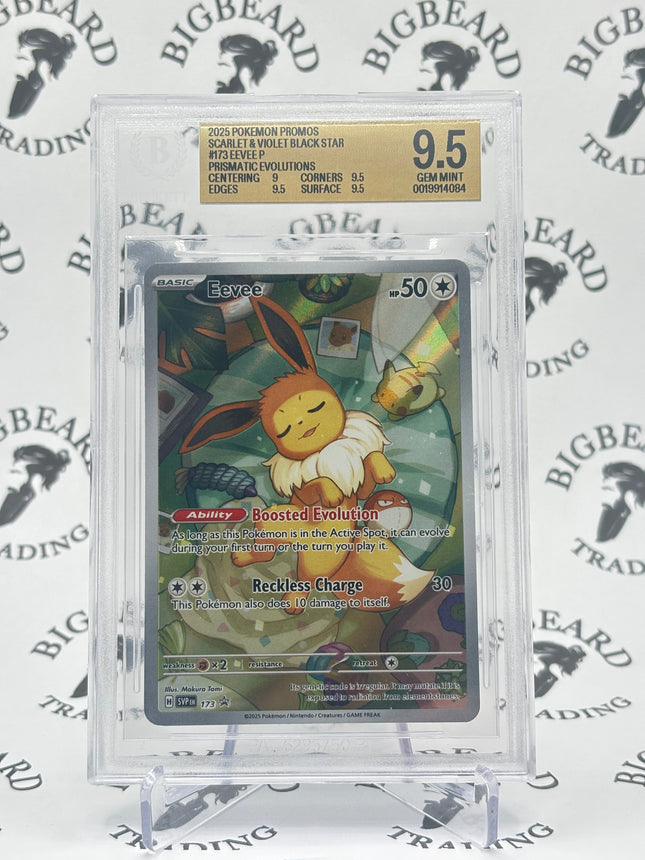 2025 Pokemon SVP Prismatic Evolutions ETB #173 Eevee Holo BGS 9.5