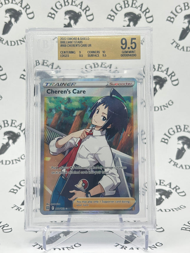 2022 Pokemon Sword and Shield Brilliant Stars #168 Cheren's Care UR BGS 9.5