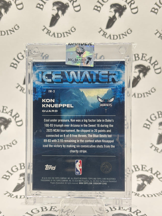 2025 Topps Three Ice Water Kon Knueppel RC Bronze 2/25