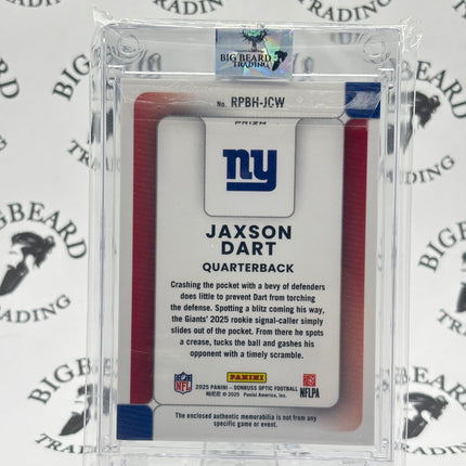 2025 Donruss Optic Rookie Phenoms Jaxson Dart #RPBH-JCW RC