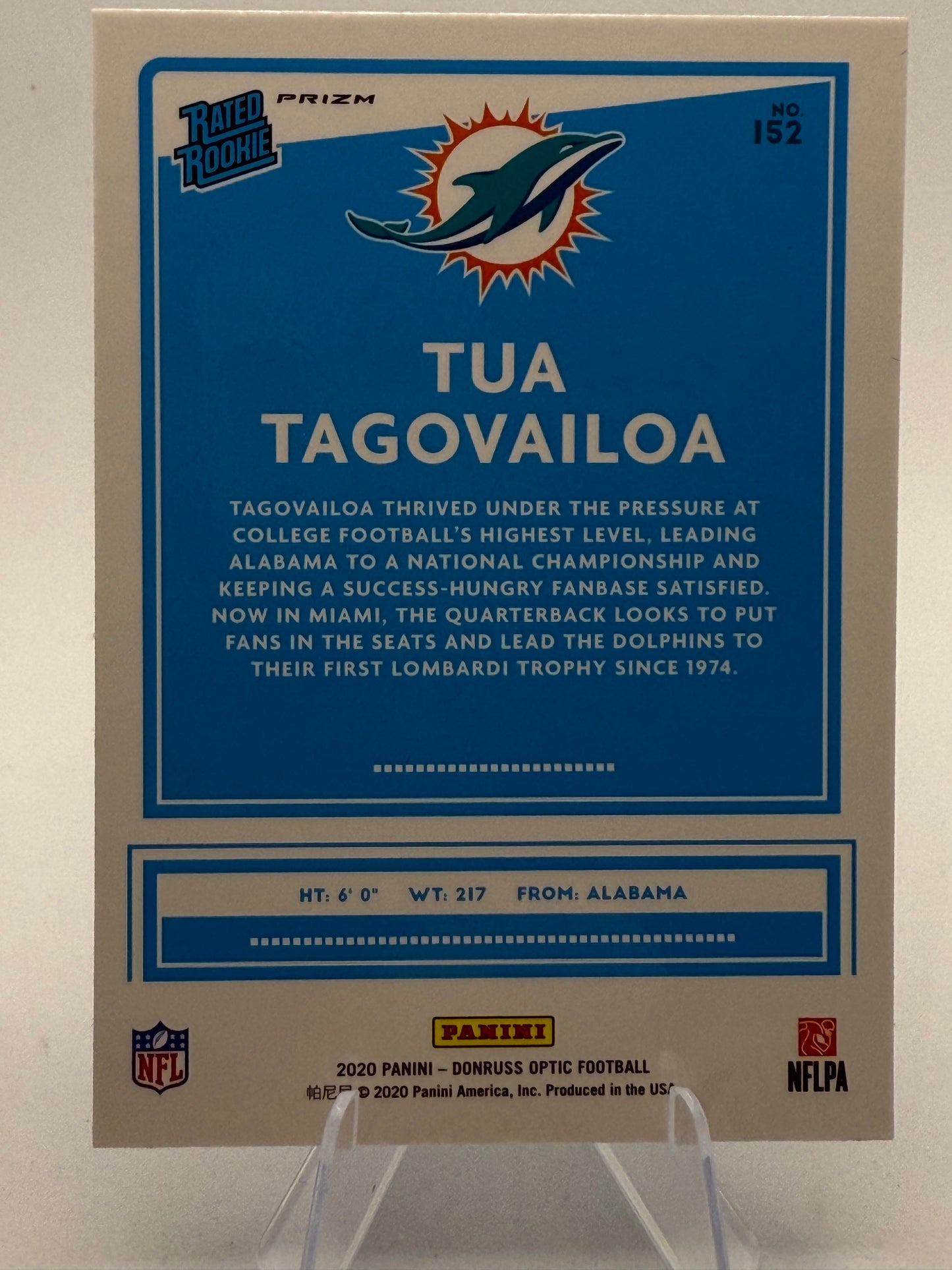 2020 Donruss Optic Mosaic Tua Tagovailoa No.152 Blue Scope Prizm