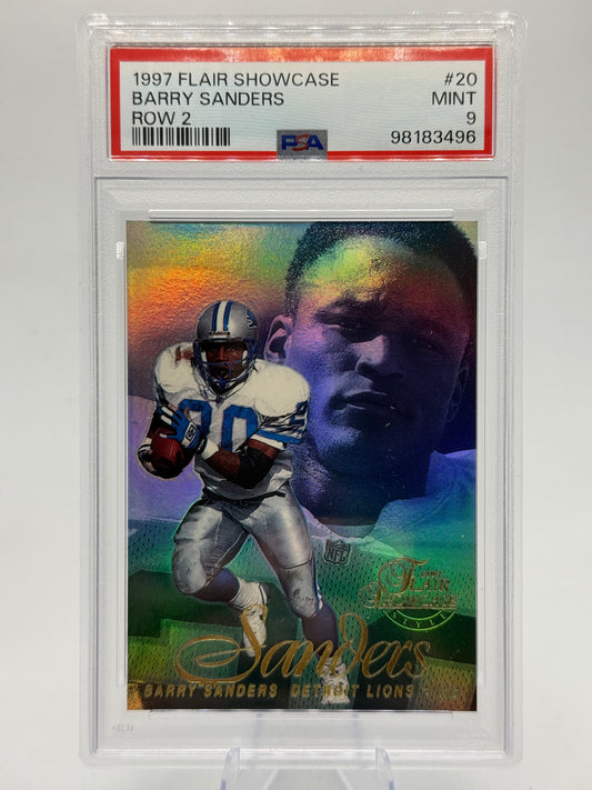 1997 Flair Showcase Fleer Barry Sanders No. Row 2 Seat 20 Section 1 PSA9