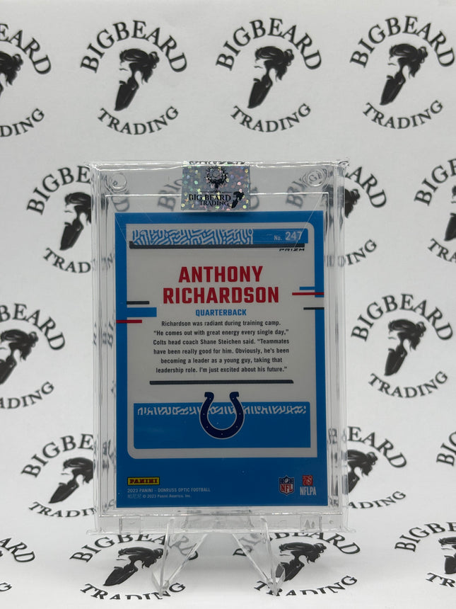 2023 Donruss Optic #247 Anthony Richardson Indianapolis Colts Rookie Blue