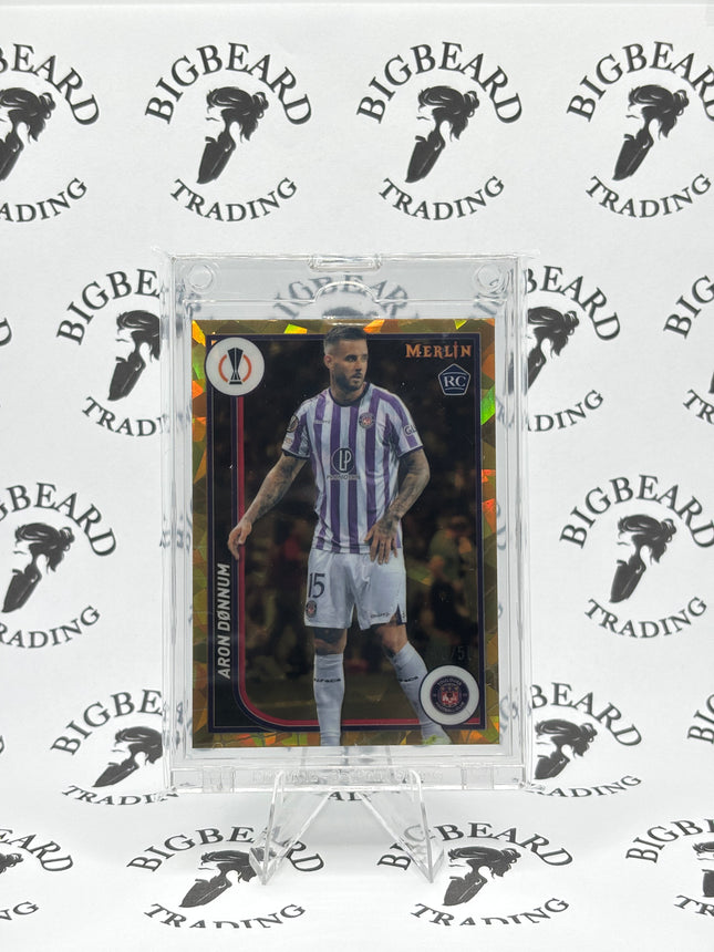2023-24 Merlin UEFA Club Competitions #133 Aron Donnum Gold Refractor #/50