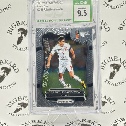 2018 Panini Prizm World Cup Scorers Club Robert Lewandowski CSG 9.5