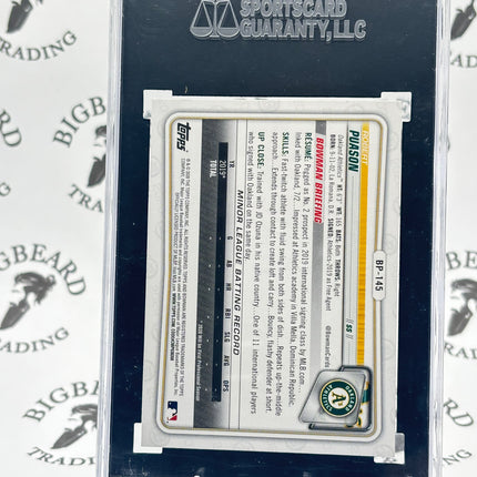 2020 Bowman Prospects Robert Puason Camo SGC 9