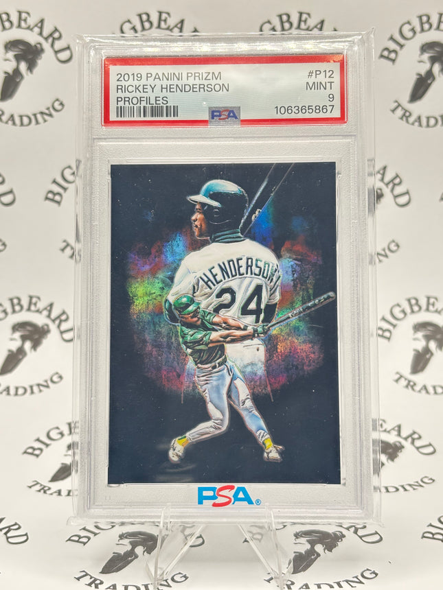 2019 Panini Prizm Rickey Henderson Profiles PSA 9