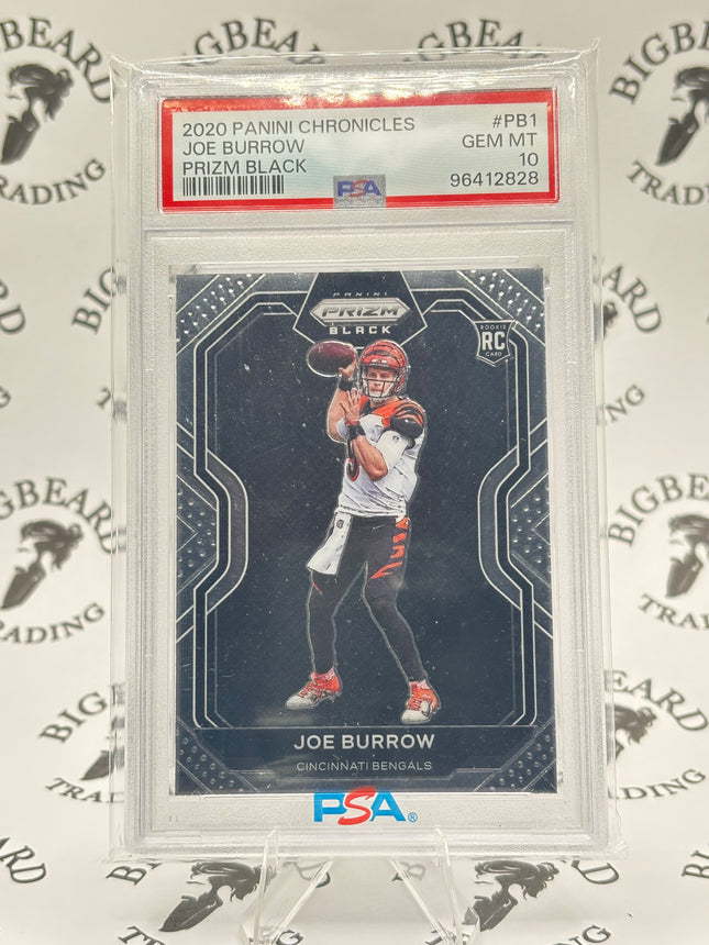 2020 Panini Chronicles Joe Burrow Prizm Black PSA 10