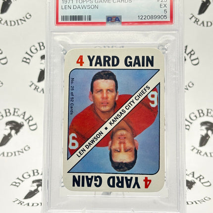 1971 Topps Game Cards Len Dawson PSA 5