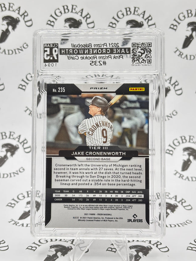 2021 Rizm Jake Cronenworth Pink Prizm RC CCS 9.5