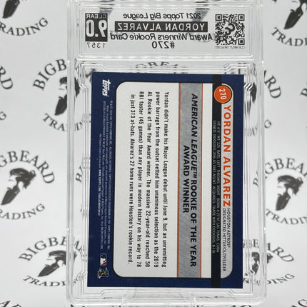 2021 Topps Big League Yordan Alvarez Award Winners RC CCG 9