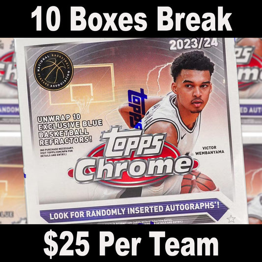 10 Boxes 2023 Topps Chrome Basketball Monster Break