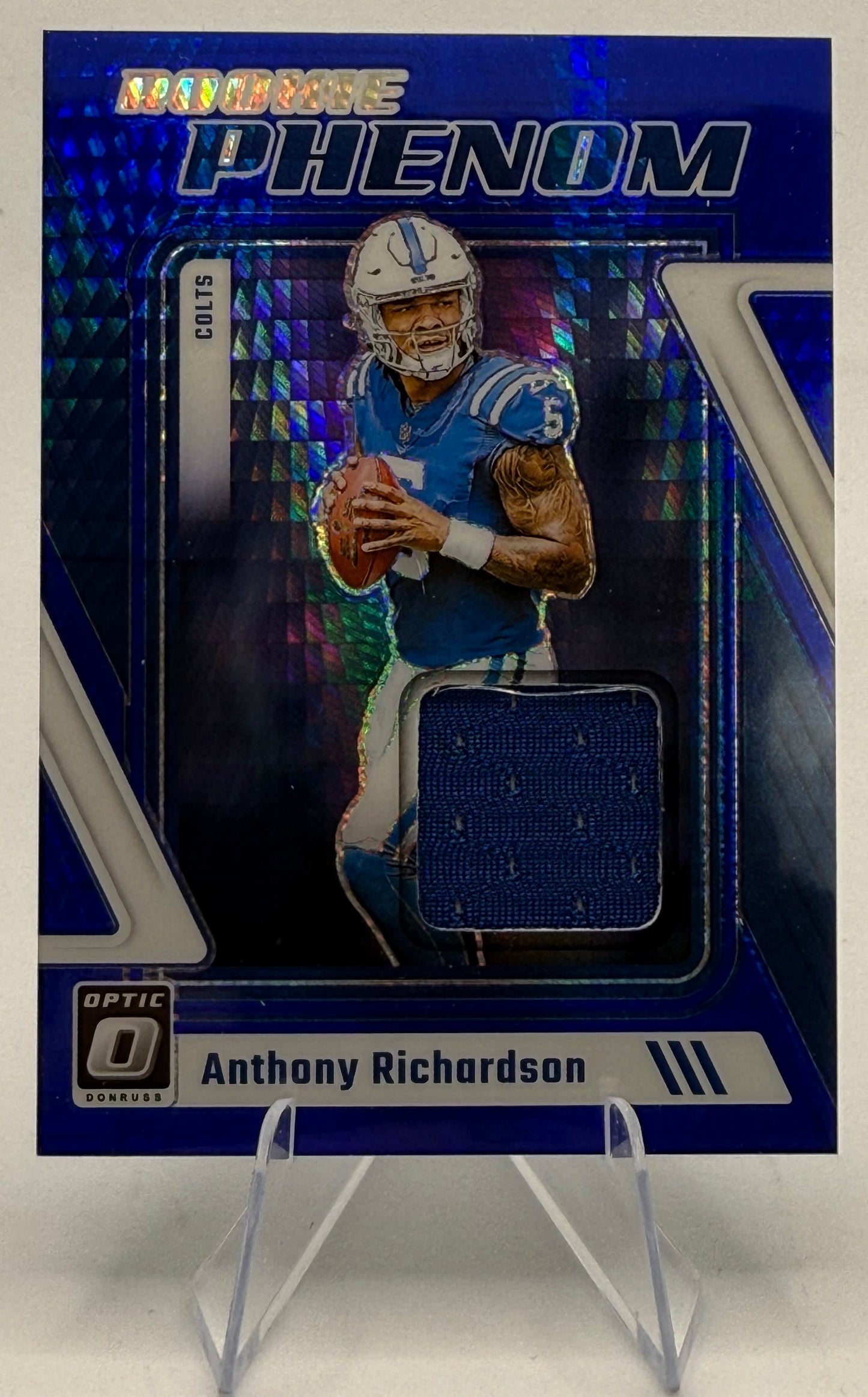 2023 Optic Donruss Anthony Richardson No.RP-AR Rookie Phenom Blue Hyper Prizm